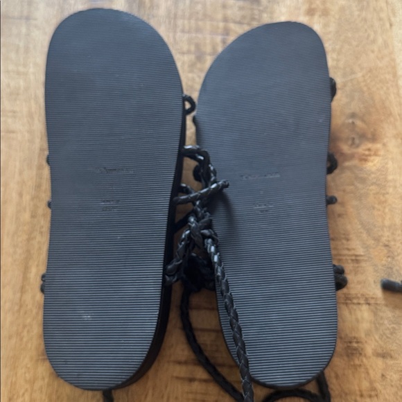 REFORMATION Margaux Women’s Black leather Lace-Up Gladiator Sandals 8 NEW - Picture 8 of 8